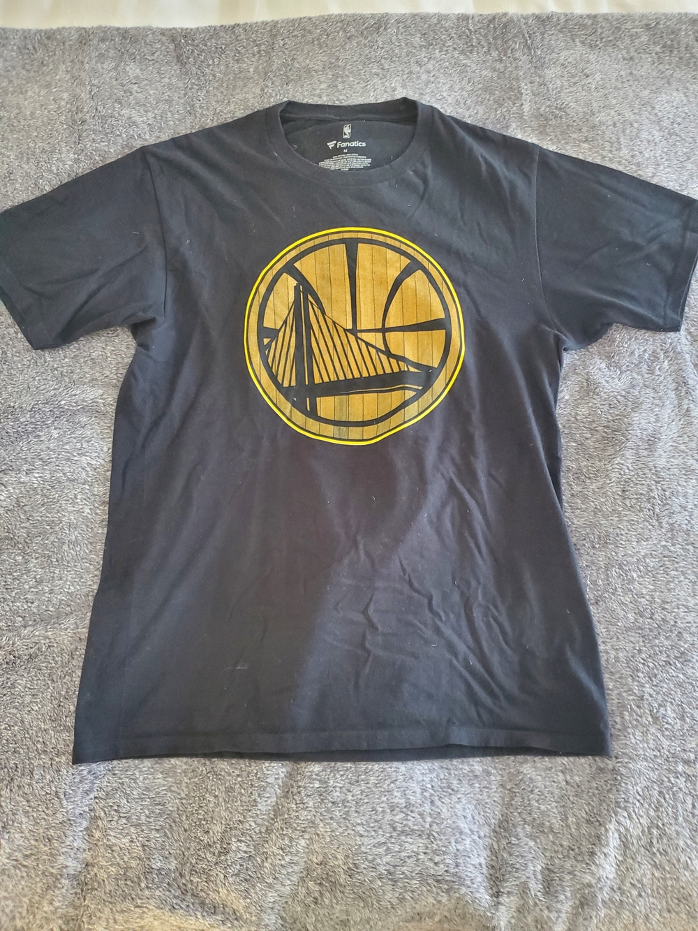 Fanatics Black T-Shirt with Yellow Warriors Logo